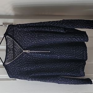 Alfani navy with silver accent sweater